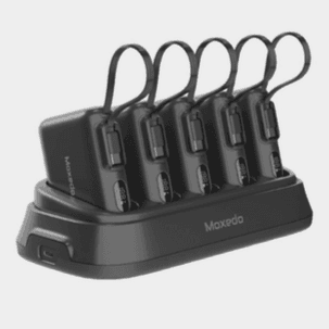Moxedo Combo 5x10000 mAh Powerbank with Charging Dock | 20 W | PD Built-In Type-C Cable | MX-PBH038-DS - Black