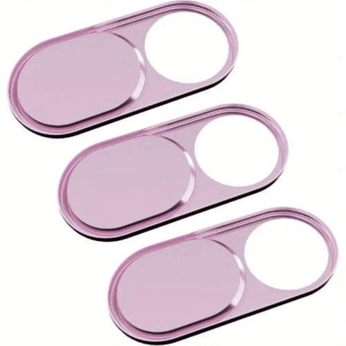 Ultra-Thin Metal Camera Privacy Covers - 3Pcs for Phones, Laptops, Tablets (Rose Golden)