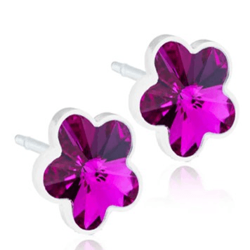 Blomdahl Earring Plastic Flower 6mm Fuchsia Type B