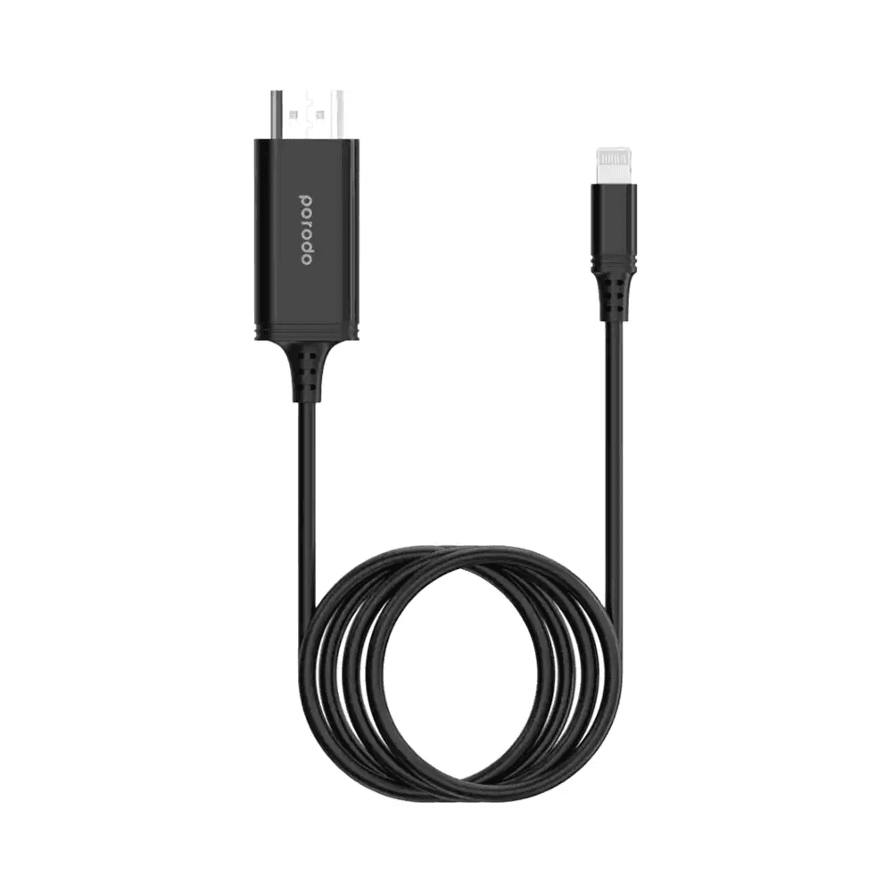 Lightning to HDMI  Cable Full HD Braided Cable 2 mtr - Porodo 