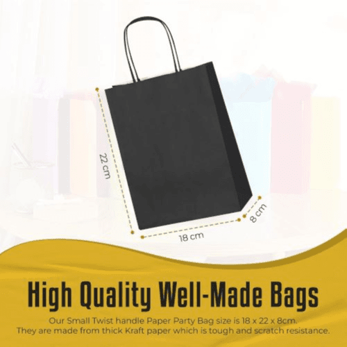 Red Kraft Paper Bags 16x22x8cm - Foldable and Ideal for Takeout, Parties, and Events. (Red)