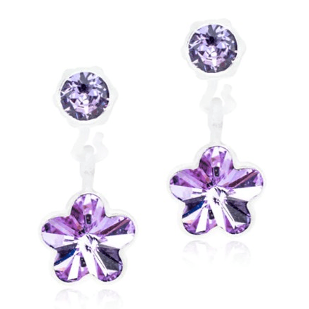 Blomdahl Earring Pendant Flower 4/6mm Violet Type D