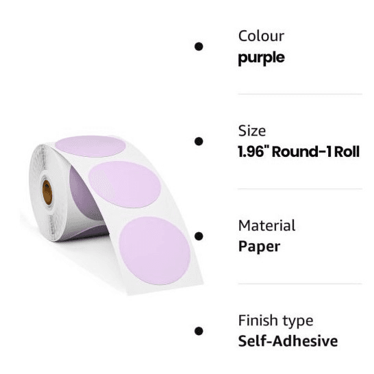 Phomemo Round Thermal Labels 50mm*50mm* 140 Label (Khaki)