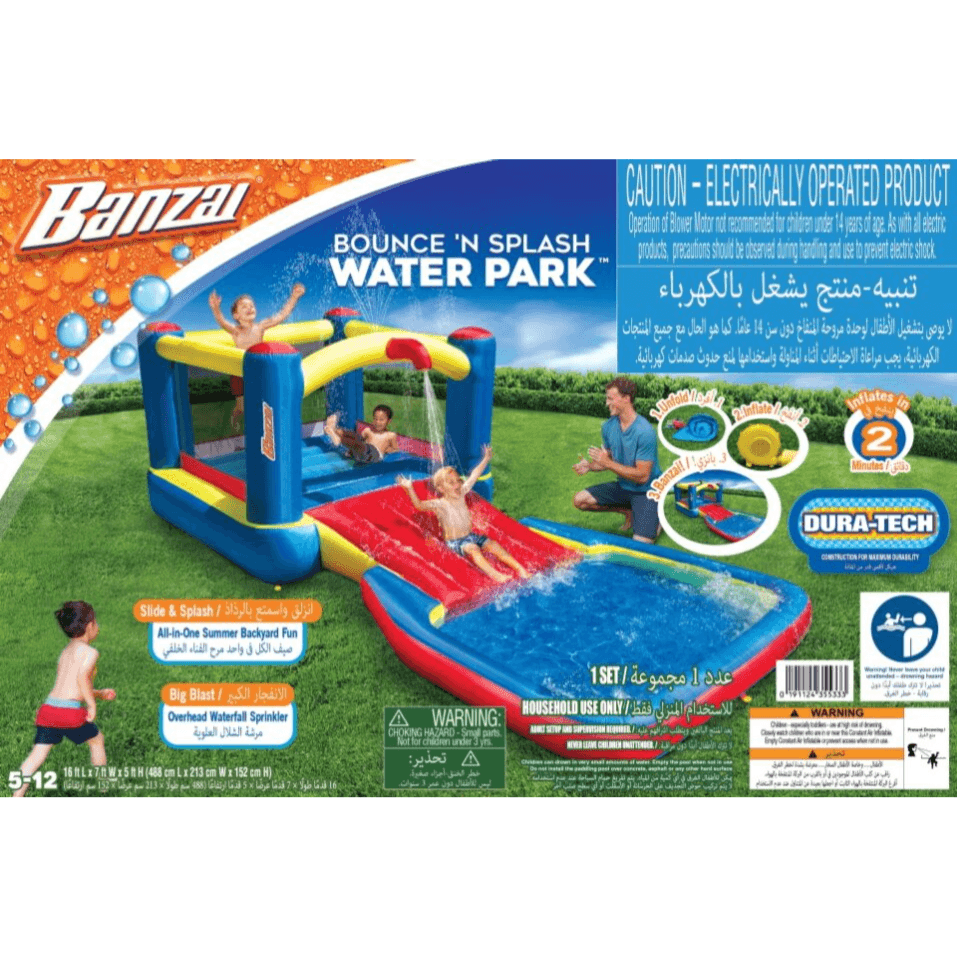 BANZAI - Bounce N Splash Water Park Inflatable Backyard Bouncer