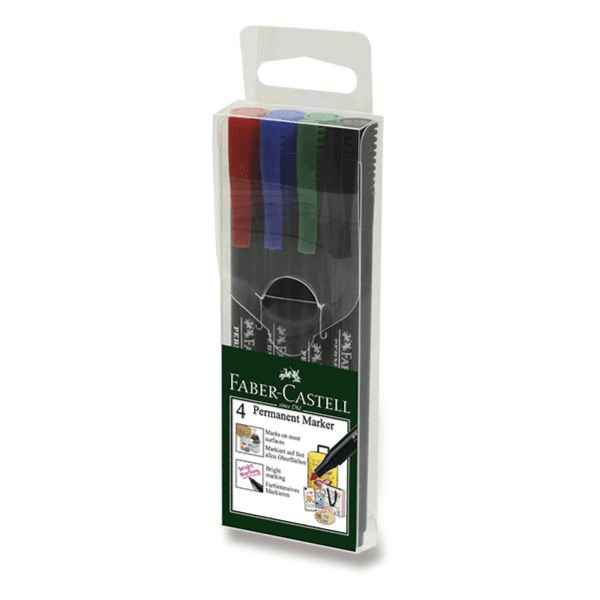 Faber-Castell Slim Permanent Marker 4 colors 
