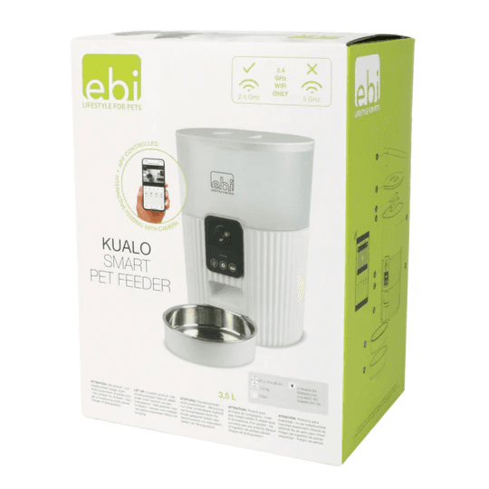 Kualo Smart Feeder With Camera 3.5L - 21X15X28Cm White
