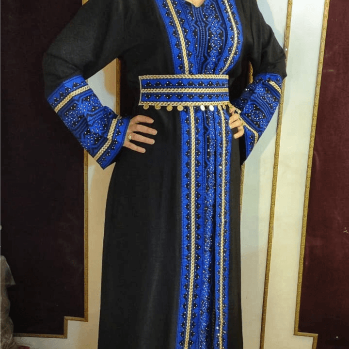 Palestinian Jalabiya And Bisht Set - Black