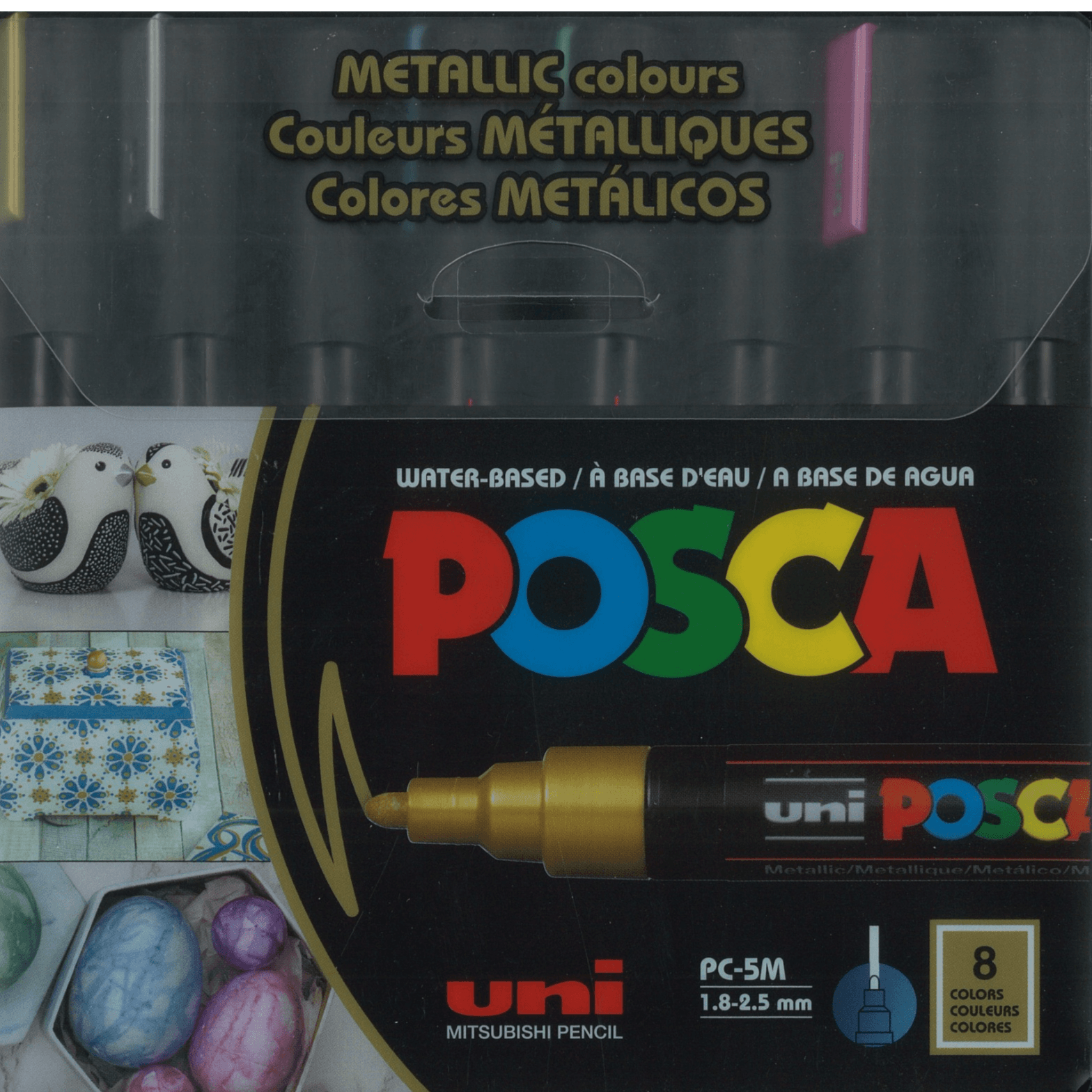 POSCA colour metallic PC-5M 1.8.2.5mm 8 colours 