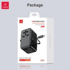 Xundo 65W GaN 4-Port Universal Travel Adapter with Cable 