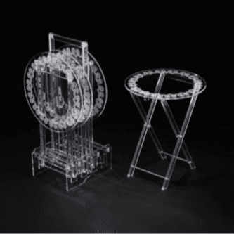 Printing Round Table Set 4Pcs D40x50cm - White 02-1088
