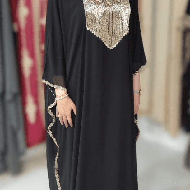White Butterfly-Shaped Chiffon Jalabiya