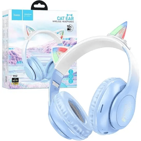 Cat Ear Wireless Bluetooth Headphone Hoco W42  - Crystal Blue