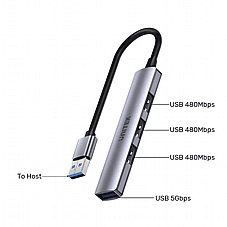 Unitek H1208a 4-in-1 Usb-a 5gbps Hub Usb3.0 + 3*usb2.0