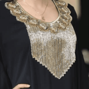 White Butterfly-Shaped Chiffon Jalabiya