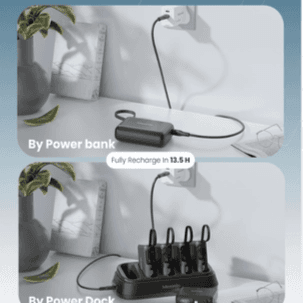 Moxedo Combo 5x10000 mAh Powerbank with Charging Dock | 20 W | PD Built-In Type-C Cable | MX-PBH038-DS - Black