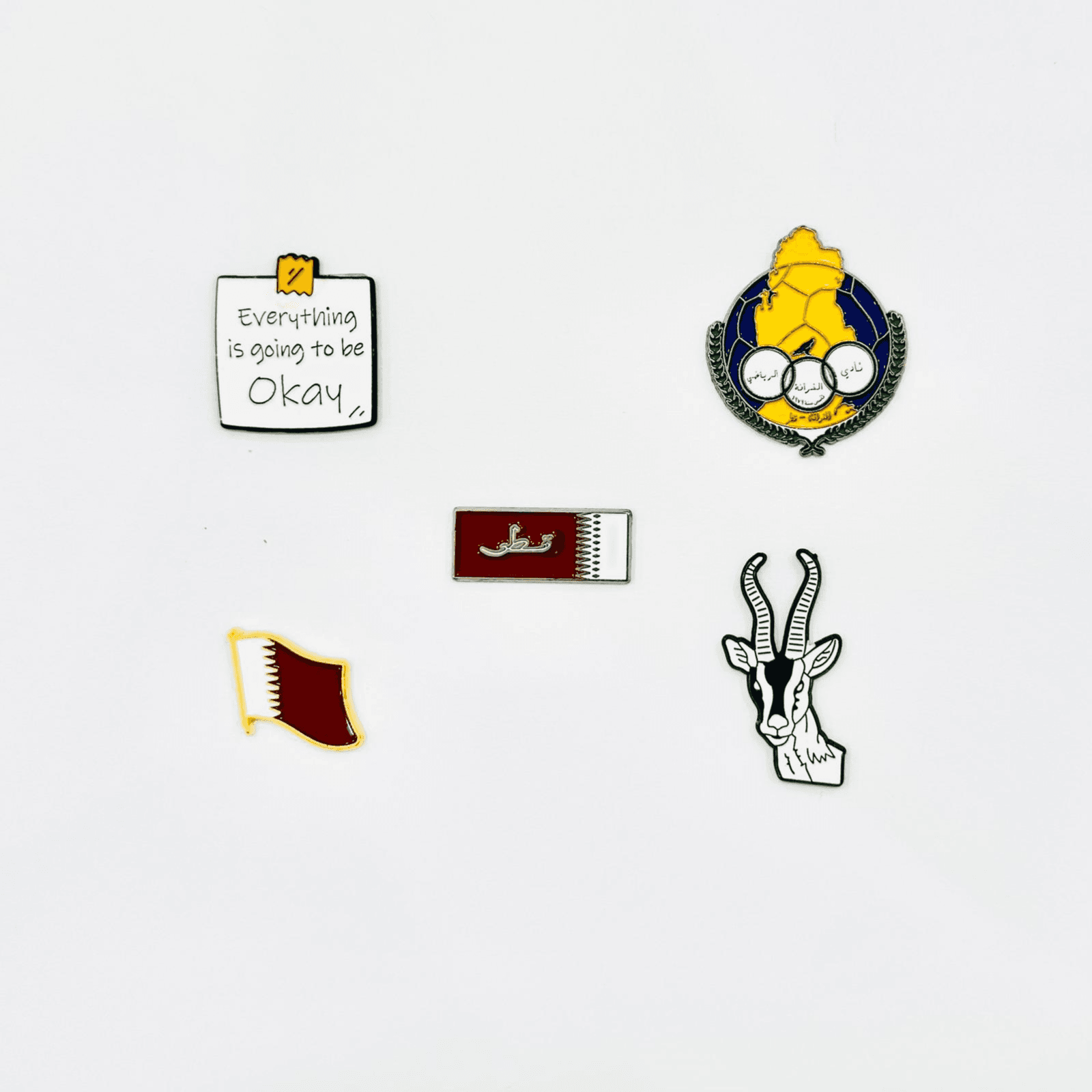 Metal 3D Stickers Qatar Logos Combo For Mobile Phones, Laptops And More - 5 pcs
