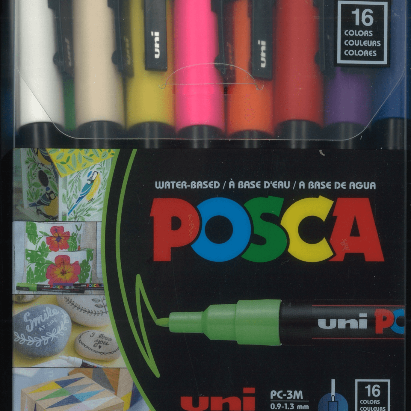 POSCA Water based  colours  PC-3M 0.9-.1.3mm 16 colours 