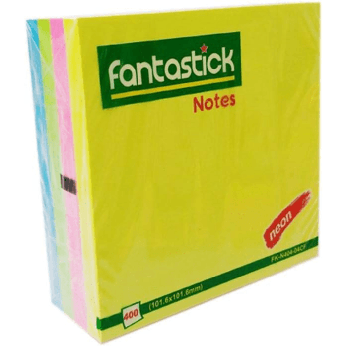 Fantastick Removable Self Stick notes 101.6x101.6 mm 4 colours 400 sheets