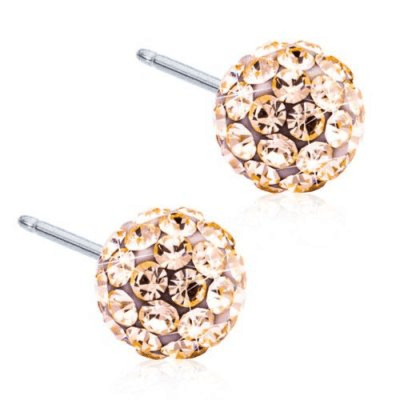 Blomdahl Earring Crstal Ball 6mm Golden rose Type D