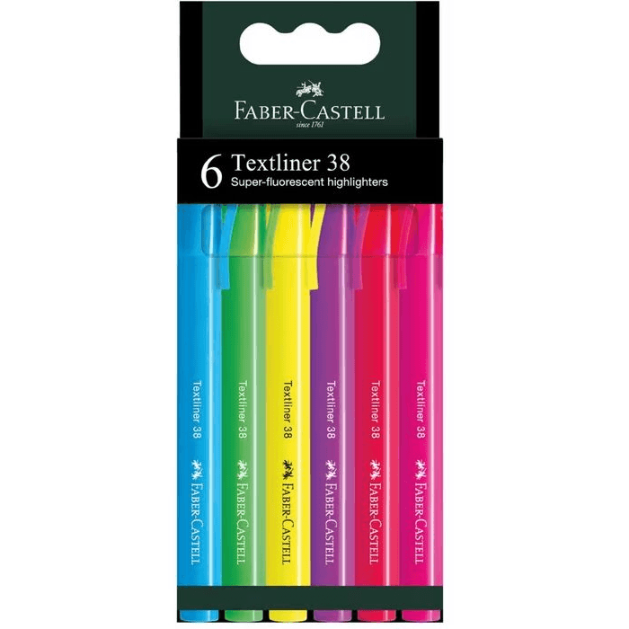 Faber castell Textliner 38 Highlighter Set – 6 Pcs Multi colours 