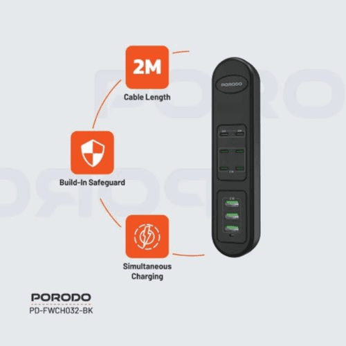 PORODO - 50W Multi-Port USB Charging Hub - (FWC032)