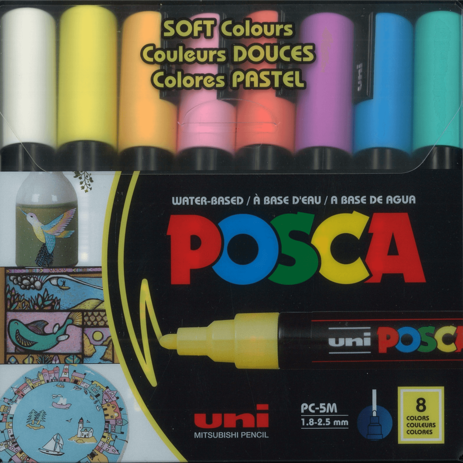 POSCA soft  colour  PC-5M 1.8-2.5mm 8 colours 