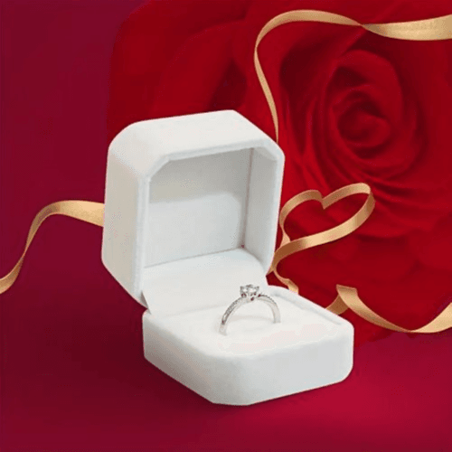 High-end Velvet Ring Box Luxury Storage (Black)