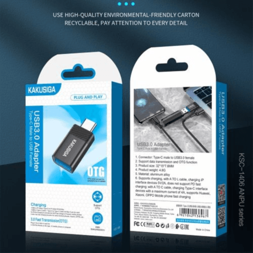 KAKUSIGA - USB 3.0 ADAPTER TYPE-C MALE TO USB FEMALE (KSC-1406)