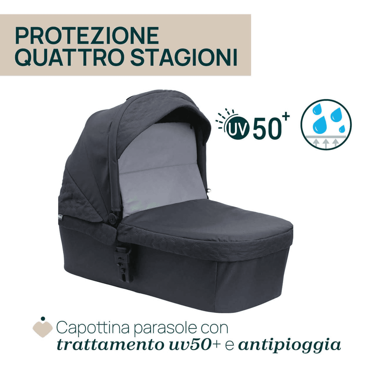 Chicco Seety Carrycot - Boston Grey