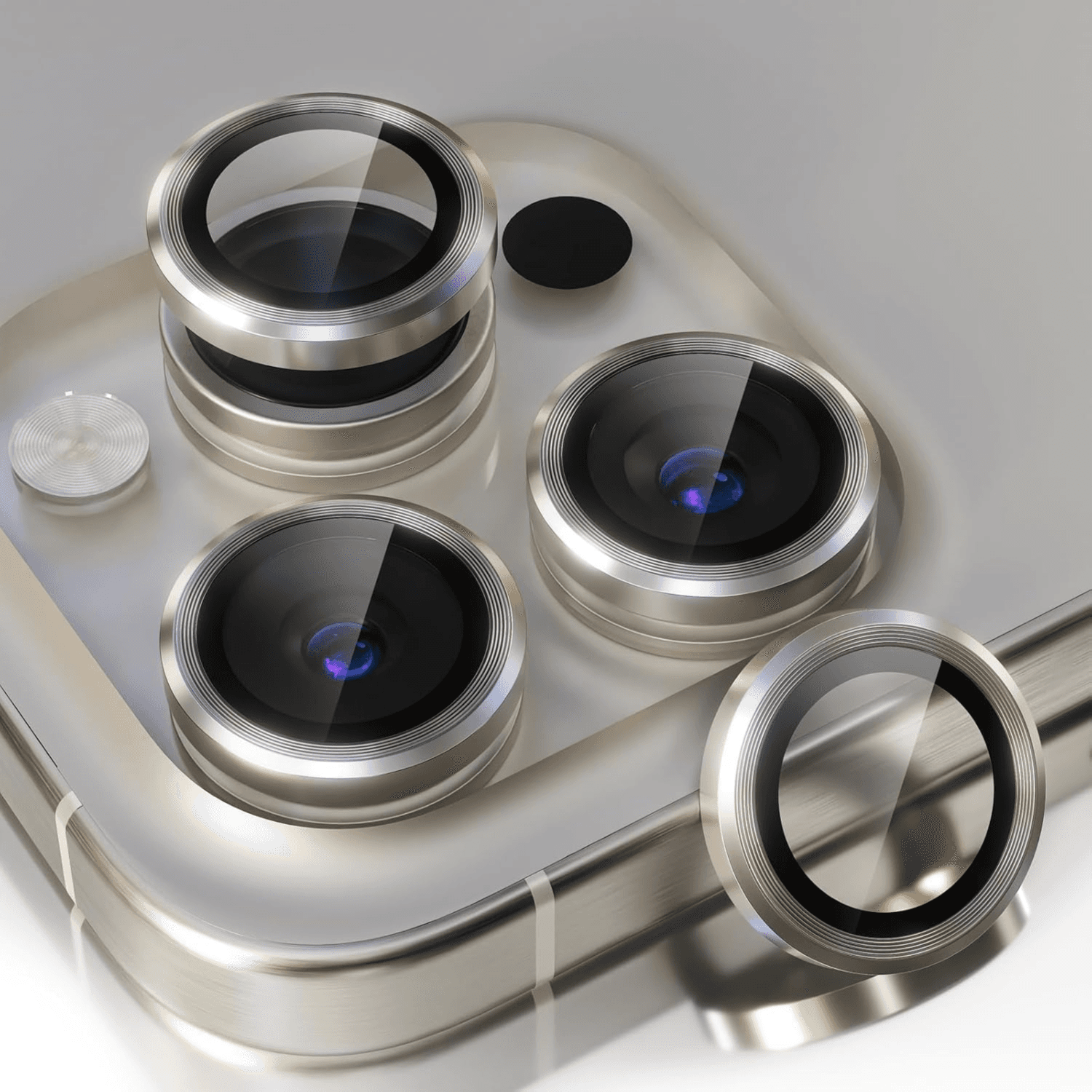 camera lens protection iphone 16 & 15/ series natural titanium