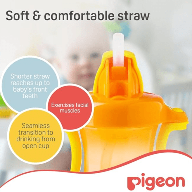 Pigeon Petite Hanging Type Straw Bottle 150Ml Orange