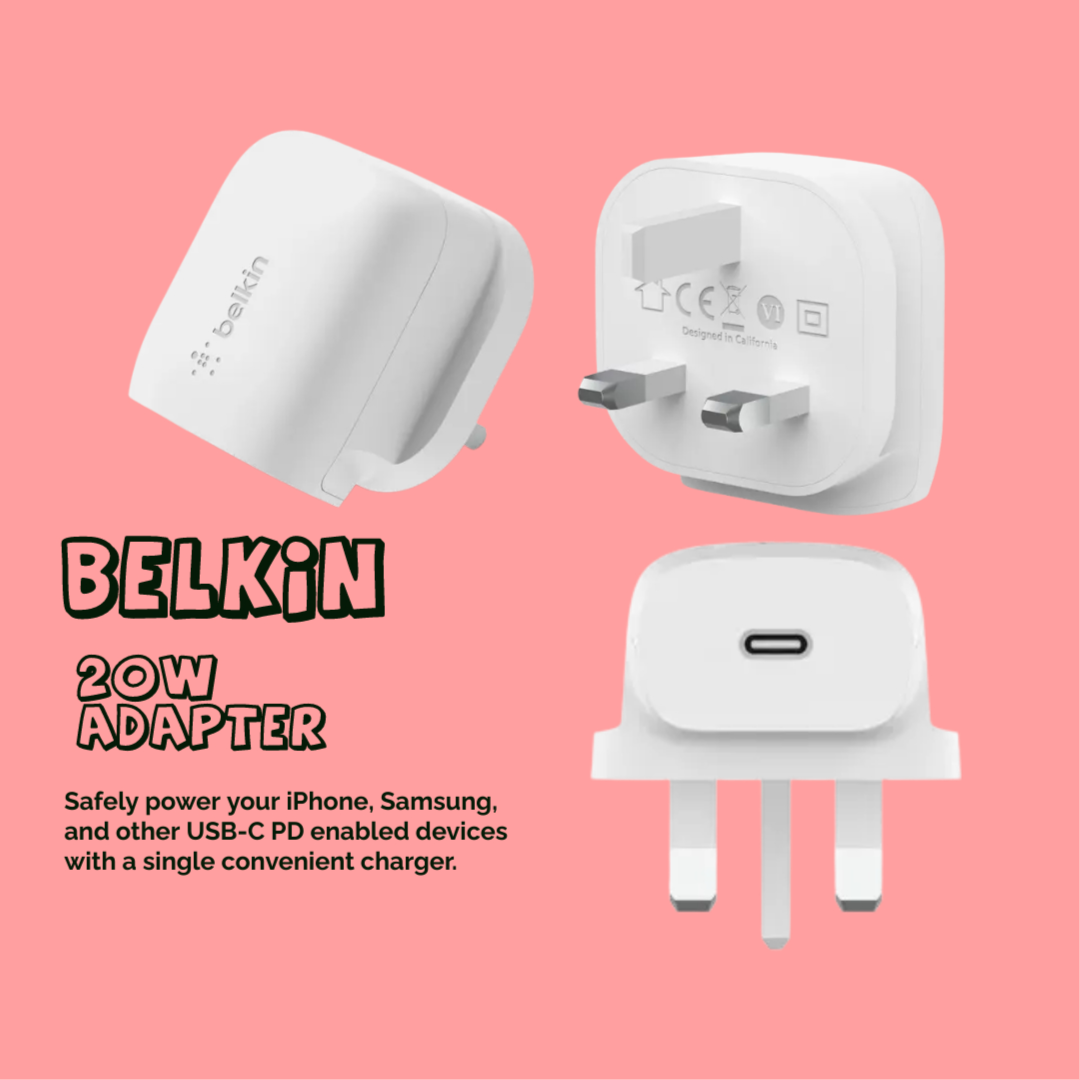 Fast Charging Adapter For Iphone, Ipad, Samsung Galaxy, Or Other Compatible Device 20W-belkin