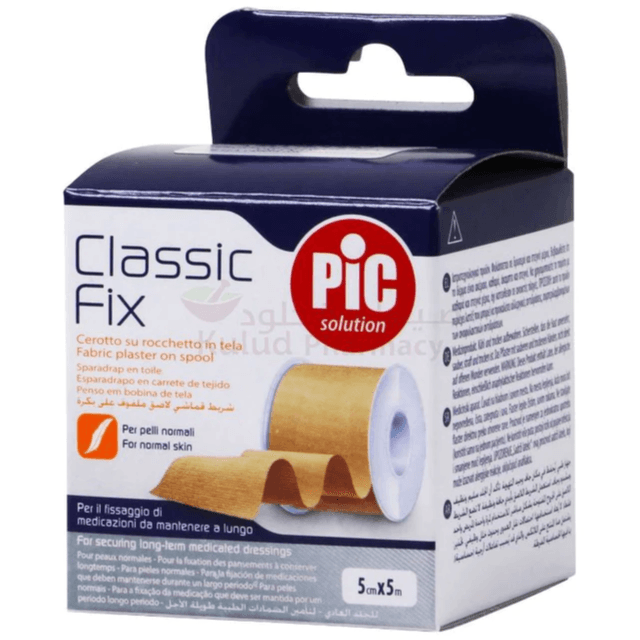 Pic Fabric Spool Plaster Classic Fix شريط 5 سم × 5 متر قطعة واحدة