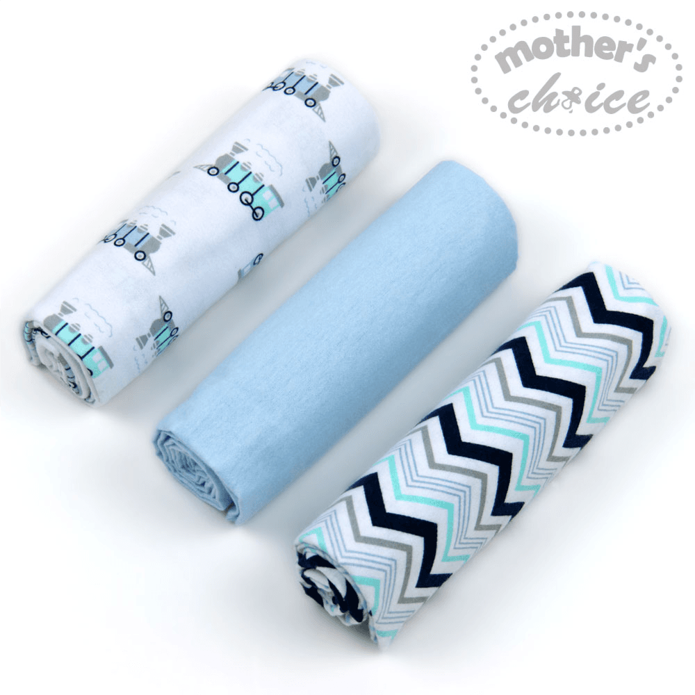Mothers Choise Item: 3Pk Flannel Receiver With Overlock Binding - 3 (Buy 1 Get 1 Free)