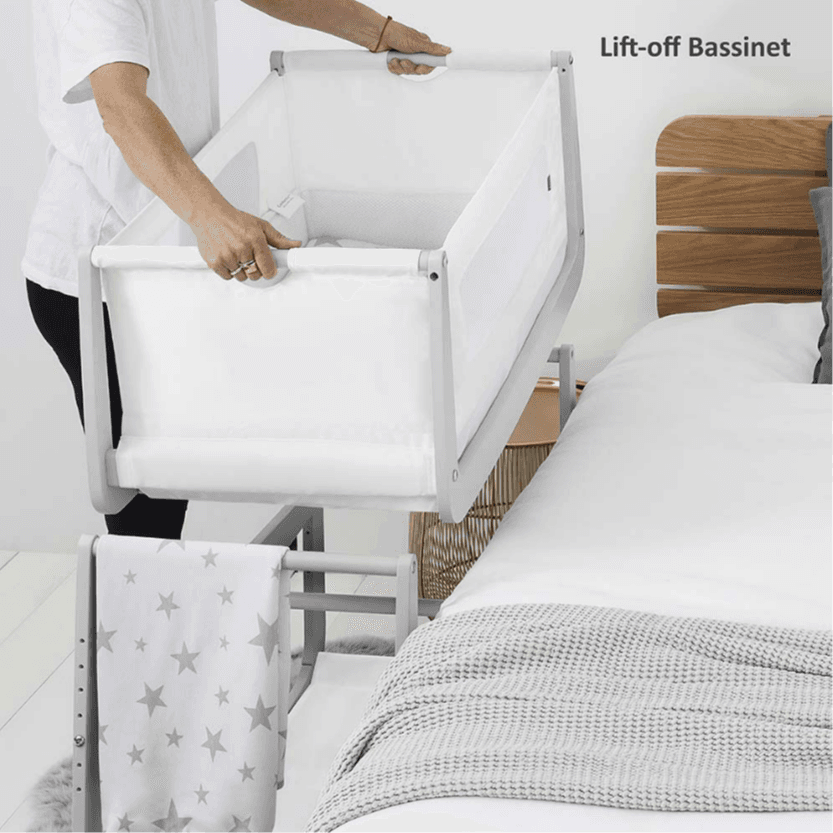 Snuz Pod4 Bedside Crib Haze Grey