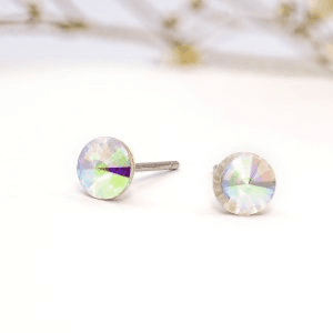 Earring ear sense K13 Nickel free for sensitive ears Colorful Iridescent 1pair