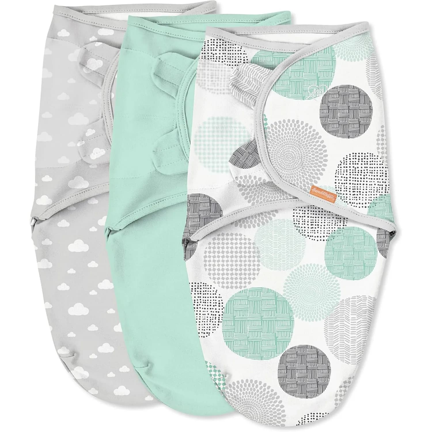 SwaddleMe Original Swaddle – Size Small/Medium, 0-3 Months, 3-Pack (Floating Geos)