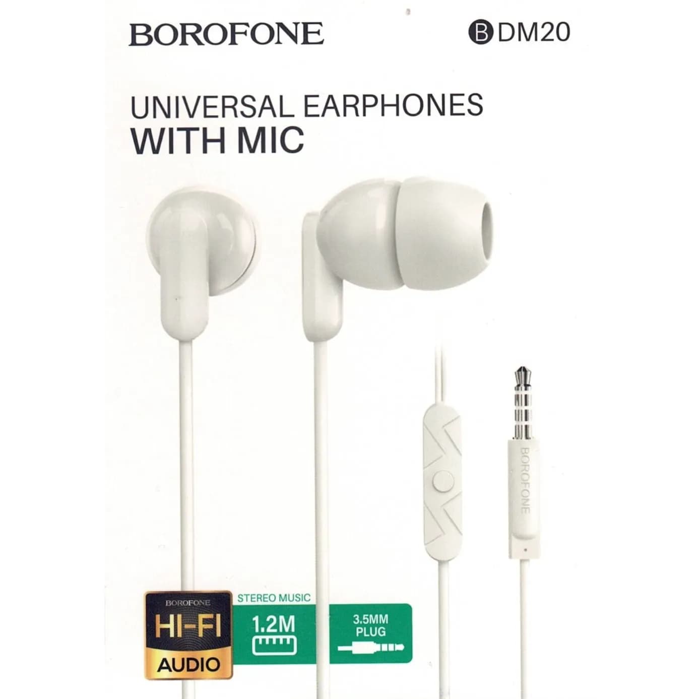 Borofone Bdm20 Wired Ear Phone With Mic_white