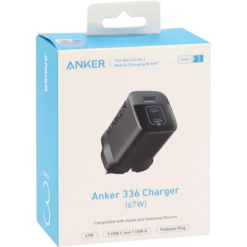 Anker - 336 Charger (67W) Dual PD 3 Port Wall Charger (A2674)