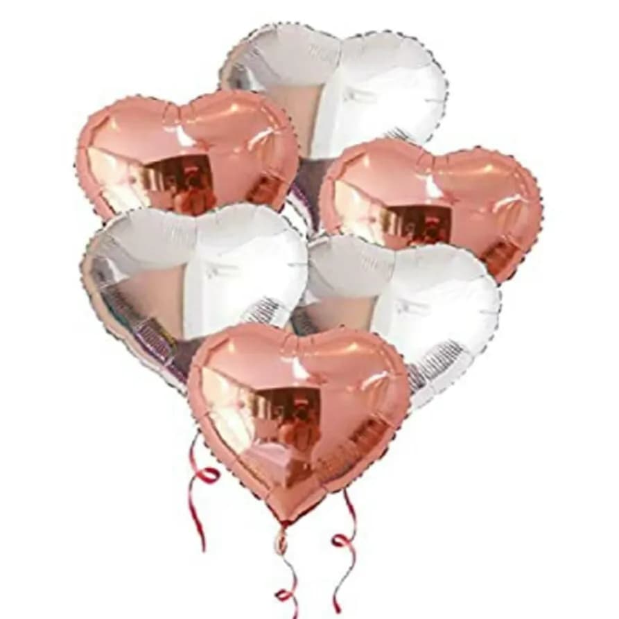 Silver Rosegold Heart Balloon