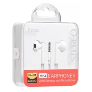 Hoco. M64 3.5Mm Wired Earphones With Mic_White