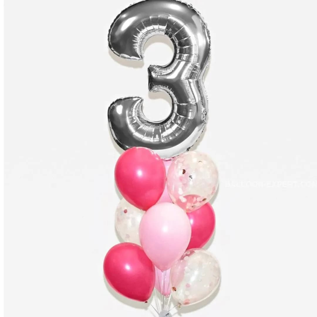 Number With Latex Balloons Helium Filled