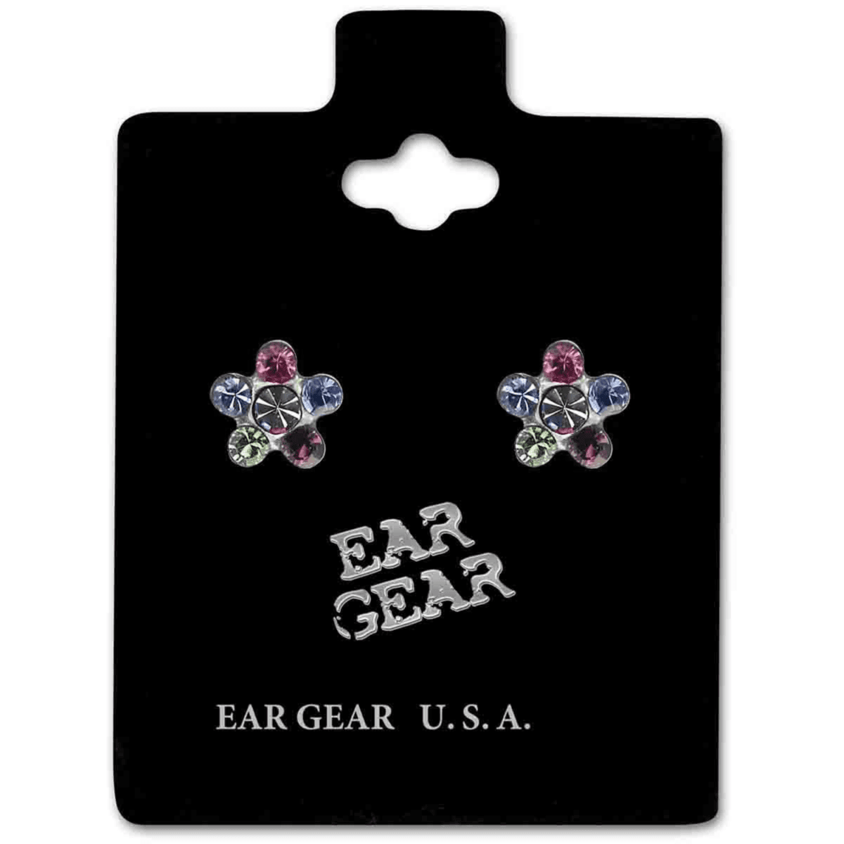 Ear Gear 592 Earrings Daisy Rainbow 24K plated
