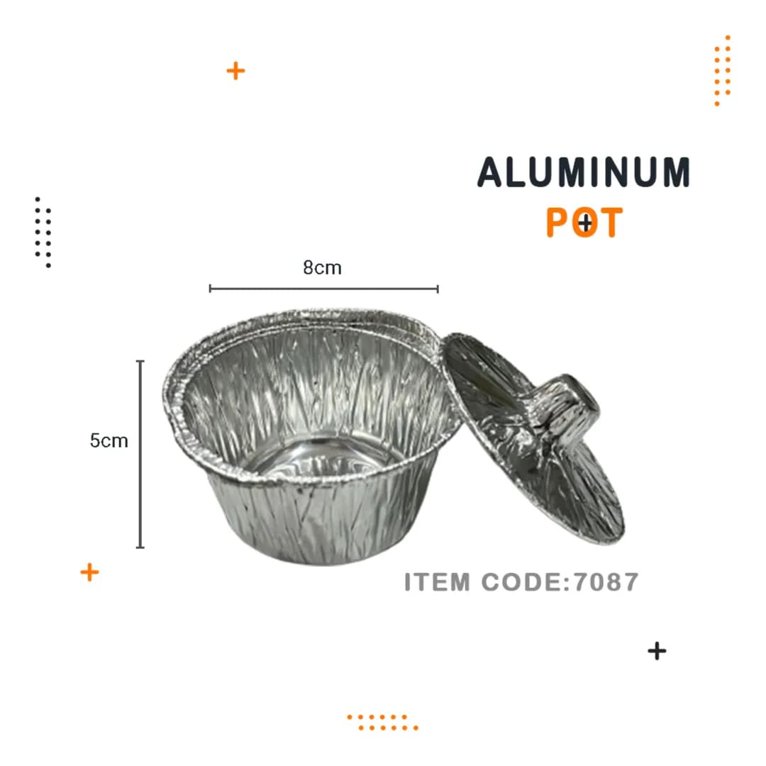 Aluminium Pot RD - 7087 SILVER W/Lid -1x30Pcs