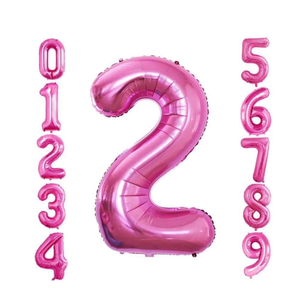 Shiny Pink Helium Number Balloon