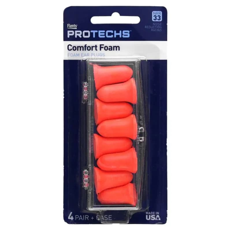 Flents Protechs K30 Comfort Foam Ear Plugs 4 Pair+case