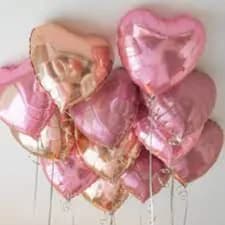 Pink Rosegold Heart Foil Balloons