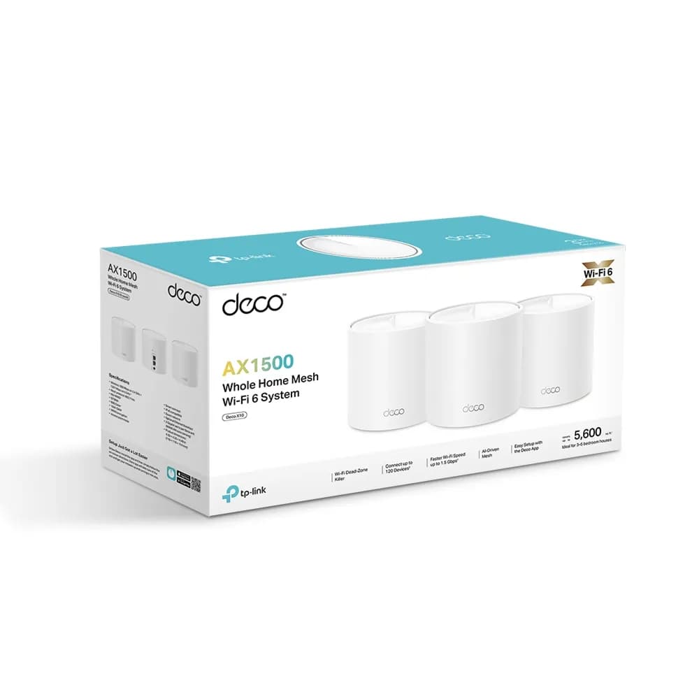 Deco X10 - 3 Pack AX1500 Whole Home Mesh Wi-Fi 6 System