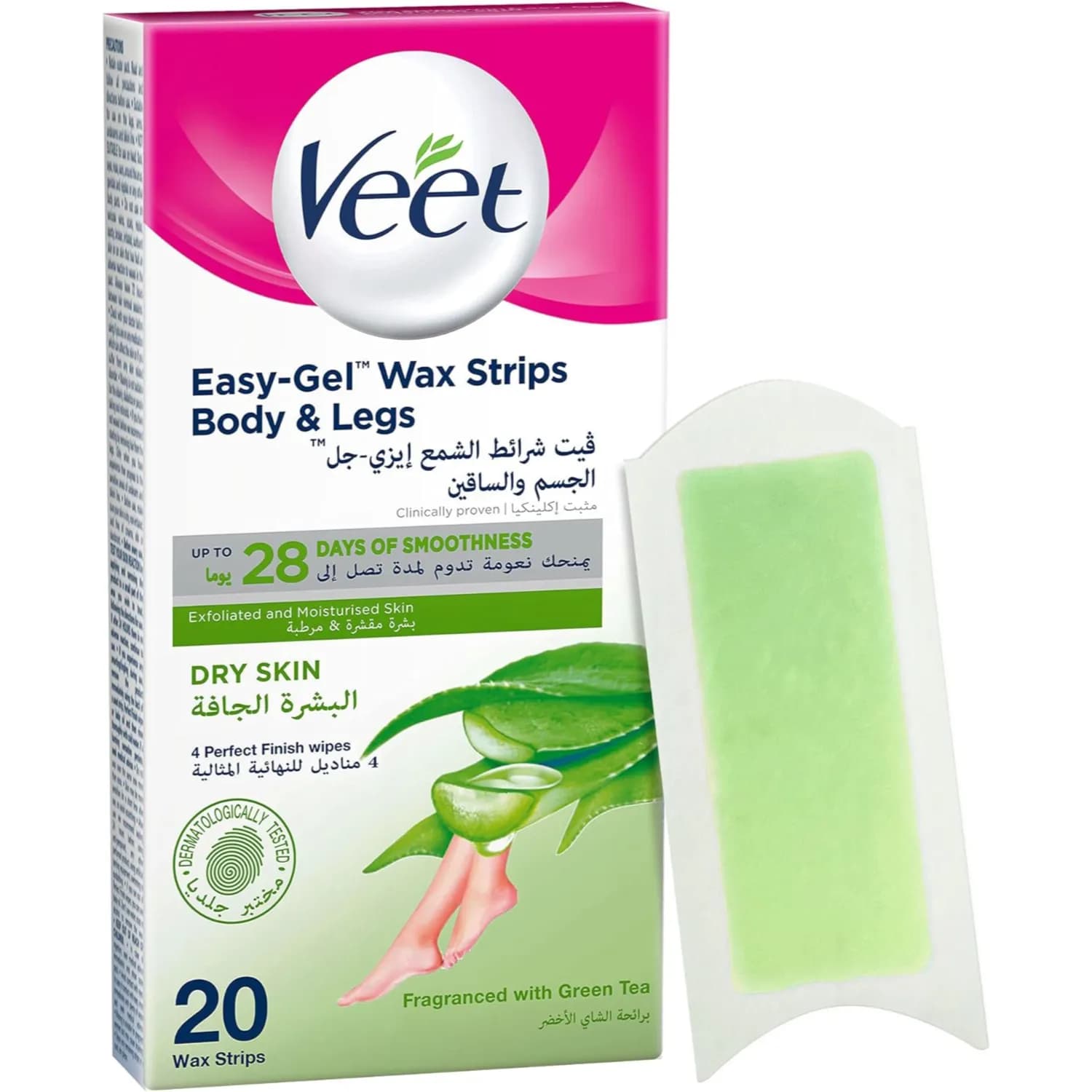 Veet Easy Gel Wax Strips For Dry Skin 20's