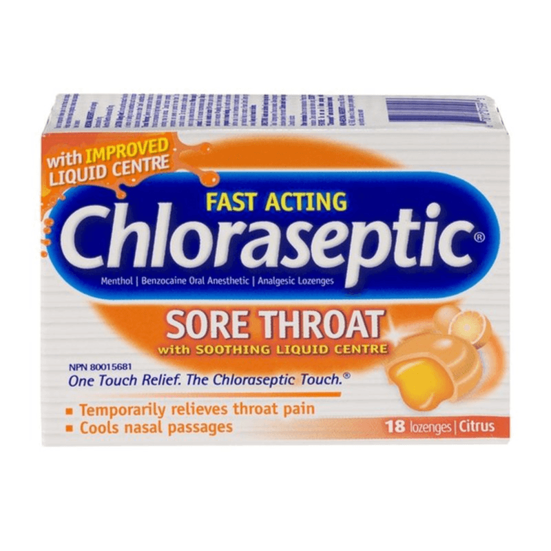 chloraseptic sore throat fast acting 18 lozenges citrus